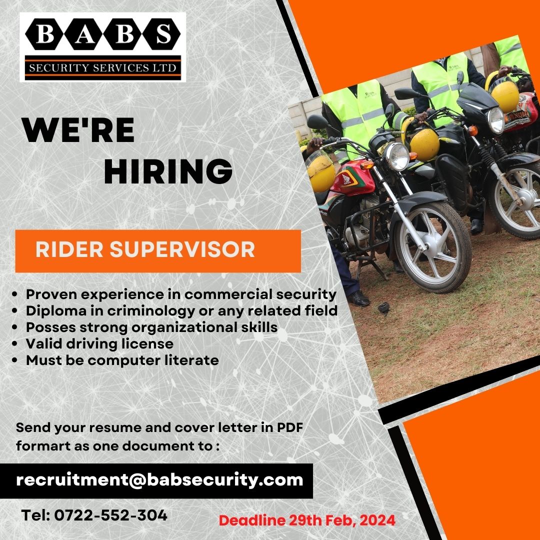 Rider Supervisor -Advert